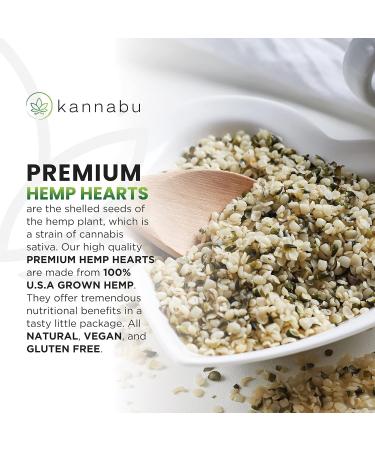 Kannabu Premium Hemp Hearts - Hulled Seeds Superfood with Omega 3-6-9, Fiber, Vitamins & Minerals - Vegan, Gluten-Free, Keto-Friendly, Kosher & Non-GMO - 1 Pack - Buy Online on GoSupps.com