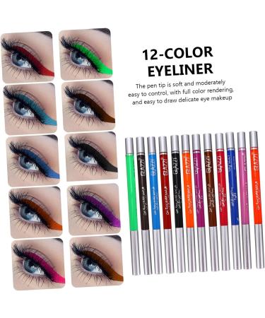 Beavorty 12 Pcs 1 Set Shadow Set Color Eyeliner Pencil Professional Eyeliner Pens Water Proof 1 count (Pack of 1) Colorful - Buy Online on GoSupps.com