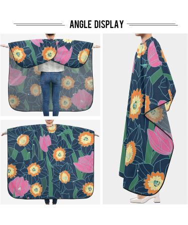 Waterproof Barber Cape - Daisy & Tulip Cheetah Haircut Bib for Men & Women | Unisex Hair Cutting Cape for Ultimate Hair Salon Style - Buy Online on GoSupps.com