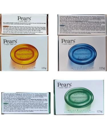 FitZen 3x Pears Soap Bar 125g Natural Oils Lemon Flower Extracts & Mint Extracts - Buy Online on GoSupps.com