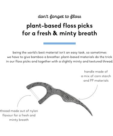 Humble Co. Plant Based Charcoal Floss Picks | Eco-Friendly Vegan Oral Care | Dentist Approved | Removes Plaque & Freshens Breath | 100 Picks - Buy Online on GoSupps.com