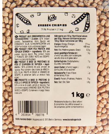 KoRo - Pea protein crispies (71%) 1 kg - Buy Online on GoSupps.com