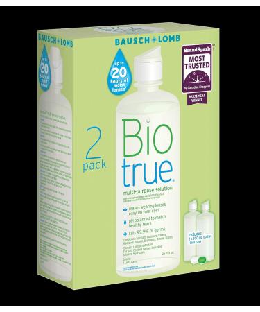 Contact Lens Solution by Biotrue Multi-Purpose Solution for Soft Contact Lenses 300mL (Pack of 2) Biotrue 300 mL (2 Pack) - Buy Online on GoSupps.com
