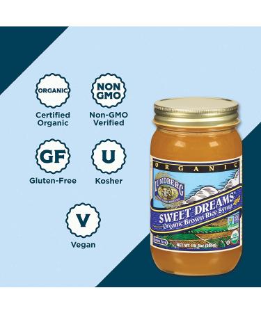 Lundberg Organic Sweet Dreams Brown Rice Syrup 21 oz 3-Pack - Sugar, Honey, and Corn Syrup Substitute - Non-GMO, Gluten-Free, USDA Organic, Vegan, Kosher - Buy Online on GoSupps.com