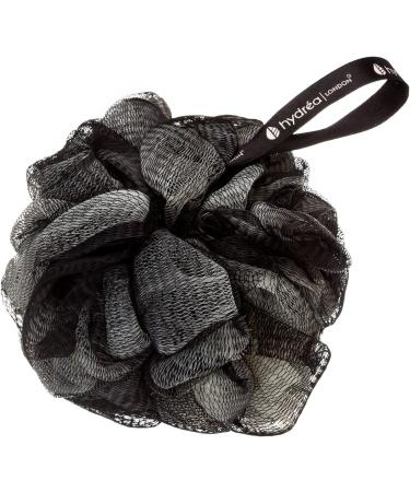 Hydrea London Exfoliating Shower Pouf Loofah Mesh Sponge - Large Scrub for Men & Women, Black & Cream - Buy Online on GoSupps.com