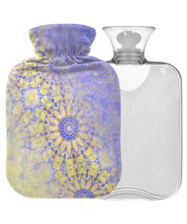 NAANLE hot hot water bottle with cover mandala flower transparent hot water bottle hot water bottle for back pain relief handfoot warmer neck hot and cold therapy 1l