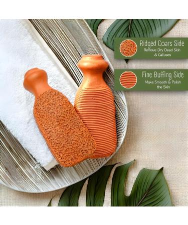 QUBA LINEN Pumice Stone - 2-Sided Terra Cotta Foot Scrubber for Professional Exfoliation | Callus Remover for Feet Hands & Body Care - International Shipping Available - Buy Online on GoSupps.com