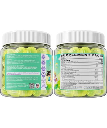 Omega-3 for Kids 4+ Algae EPA & DHA Gummies Plus Vitamin D3 K2 Choline & PS for Brain Bone Cognitive & Immune Health Zero Sugar Children Ultra-High DHA Fish Oil Alternative Lemon Flavor 60 Cts 60 Count (Pack of 1) - Buy Online on GoSupps.com