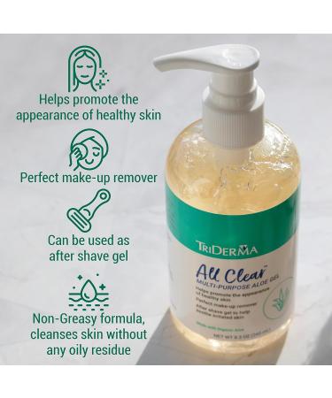 Buy TriDerma All Clear Aloe Vera Gel 8.3oz - Multipurpose Face & Body Moisturizer | Worldwide Shipping - Buy Online on GoSupps.com
