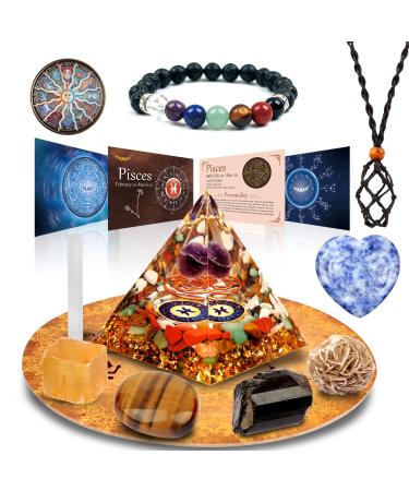 vuuuuv horoscope orgon pyramid fish medicinal crystal gift set zodiac stones