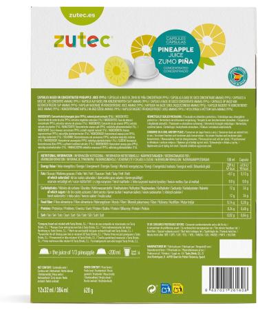 Zutec - Pineapple Juice Capsules - Compatible with Dolce Gusto * Coffee Makers - 3 Cases of 12 Capsules - 36 Capsules - Vegan - Buy Online on GoSupps.com