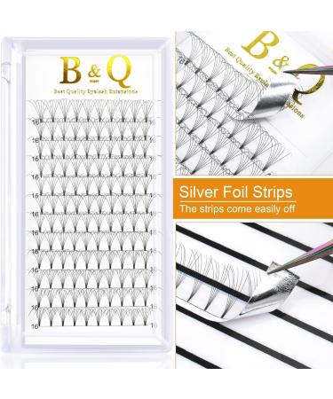 Precise 6D-0.07C 10-14Mix Pre Made Fan Eyelash Extensions by B&Q LASH - Short Stem Premade Fans for Russian Volume Lashes - 3D 5D 7D Options Available - Buy Online on GoSupps.com