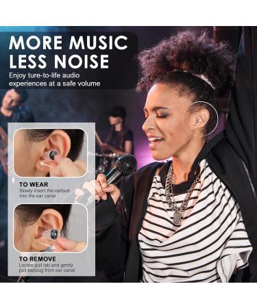 High Fidelity Concert Ear Plugs - Reusable Musicians Earplugs for Festivals DJs & Nightclubs - 24dB Noise Reduction (2 Pairs) - Black - Buy Online on GoSupps.com