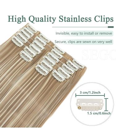 SEGO 12 Tress Extensions - Real Hair Clip-In Extensions 55cm 180g - Sandy Blonde & Blonde Bleach - Affordable Full Head Solution - Buy Online on GoSupps.com