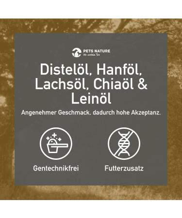 Pets Nature Omega 3-6-9 Oil for Dogs & Cats | 100% Natural Cold-Pressed Herbal Oil - 250ml - Buy Online on GoSupps.com
