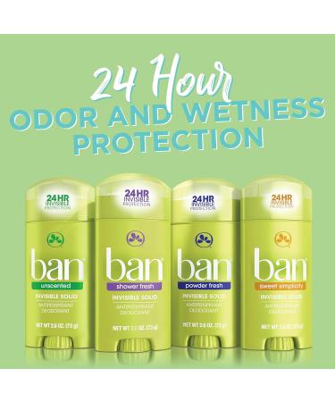 Ban Shower Fresh 24-Hour Invisible Antiperspirant - Unisex Solid Deodorant | Odor & Wetness Protection | 2.6oz - Buy Online on GoSupps.com