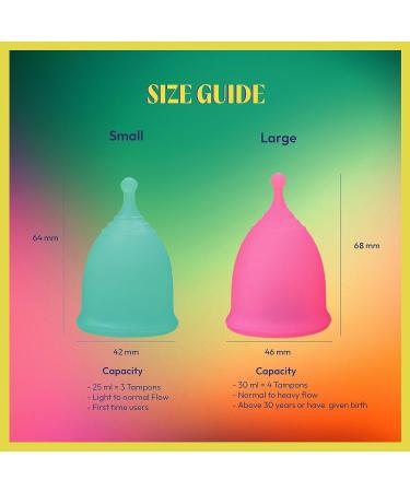 JAZZ Cup Soft Menstrual Cup - Reusable 12-Hour Protection Medical-Grade Silicone with Travel Pouch - Eco-Friendly Alternative to Tampons & Pads (Large - Buy Online on GoSupps.com