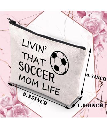BDPWSS Soccer Makeup Bag Soccer Lover Gift Soccer Mom Inspirational Gift Soccer Player Gift Living That Soccer Mom Life Zipper Pouch Mom life soccer - Buy Online on GoSupps.com