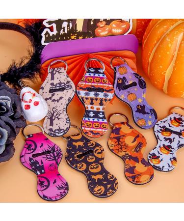 Duufin 24 Pack Halloween Chapstick Holder Keychain - Lipstick Key Ring with Metal Clips for Easy Tracking & Protection - Buy Online on GoSupps.com