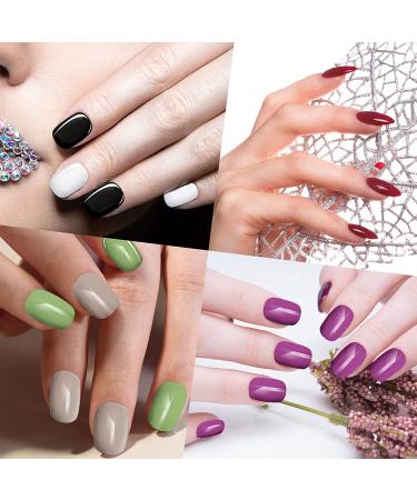 720 Short False Nails Medium Square Coffin Press on Nails Glossy Dark Color - DIY Full Cover Artificial Fake Nails for Women Girls - Buy Online on GoSupps.com