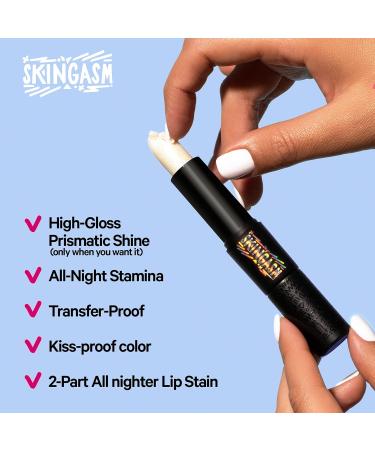 SKINGASM All Nighter Lip Stain & Lip Transformer - Cruelty-Free Matte Lipstick & Gloss Long-Lasting Kiss-Proof Color in Bite Me (Berry - Buy Online on GoSupps.com