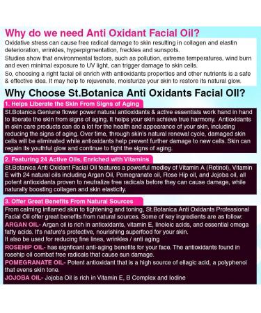 StBotanica Anti Oxidant Face Oil - 24 Active Oils for Facial Glow & Anti-Aging - 20ml with Retinol Argan & Rosehip - Buy Online on GoSupps.com