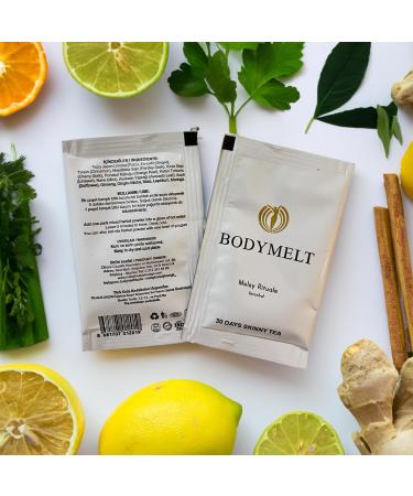 BODYMELT 30 Days Detox Tea Powder | Herbal Energy Booster with Mate Ginseng & Ginger | Keto-Friendly | 30 Sachets | 4g Each | 4.2oz - Buy Online on GoSupps.com