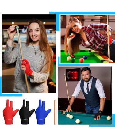Junkin 15 Pcs 3 Fingers Elastic Billiard Pool Gloves - For Women and Men Left Hand - Buy Online on GoSupps.com