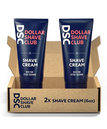Dollar Shave Club Shave Cream, Blue, 12 Fl Oz, 2 Count Shave Cream 6 Ounce (Pack of 2)