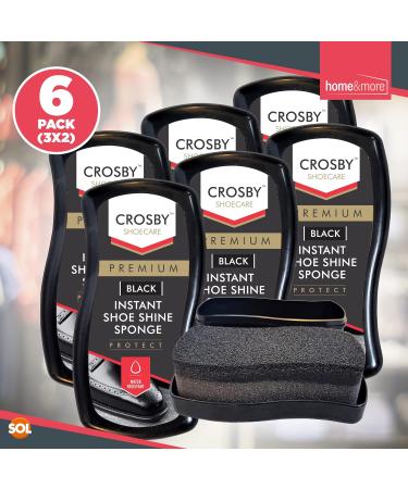 SOL 6pk Crosby Instant Shoe Shine Sponge - Black | Express Shine for Black Leather Shoes & Bags | Boot Polish for Vinyl | Instant Shine Sponge - Buy Online on GoSupps.com
