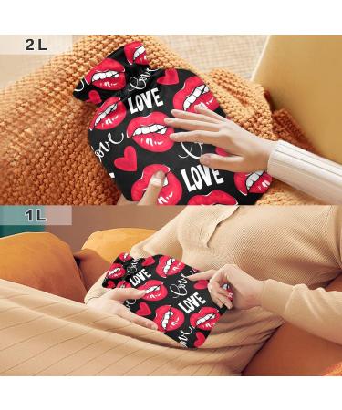 Sexy Red Lips Love Warm Bottle | 2L Heating Bottle for Pain Relief & Cold Therapy - Ideal Heat Bags - Buy Online on GoSupps.com