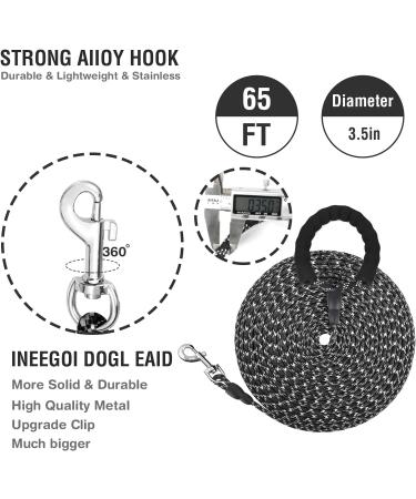 Dog Training Lead Long Leads Rope Nylon Floatable Long Reflective Recall Dog Training Rope with Comfortable Handle for Hiking Camping Walking (65FT/20M) - Buy Online on GoSupps.com