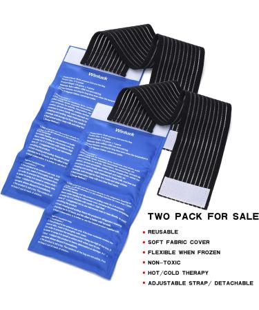 2-Piece Gel Ice Cold Packs for Joint and Muscle Pain Relief - Reusable Hot/Cold Compress for Injuries on Shoulder, Back, Knee, Neck, Ankle & More - Buy Online on GoSupps.com