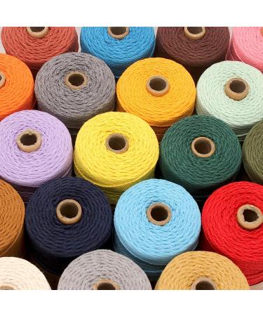 2mm x 219yd Macrame Cord - Natural White Cotton Twine String for DIY Knitting & Plant Hangers - Rustic Craft String for Christmas Wedding Decor - Buy Online on GoSupps.com