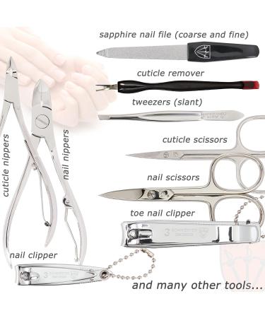 3 Swords Germany 16-Piece Manicure Pedicure Nail Care Kit - Ostrich Cognac | Brand Quality Since 1927 - Buy Online on GoSupps.com