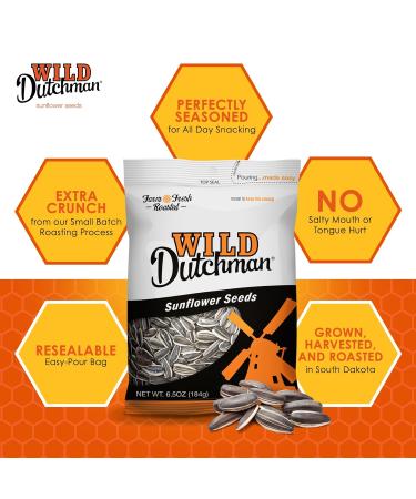 Wild Dutchman Roasted Sunflower Seeds - Salted Original Flavor 13 oz Resealable Bag | Ultimate Freshness & Easy Pour Snack - International Shipping Available - Buy Online on GoSupps.com