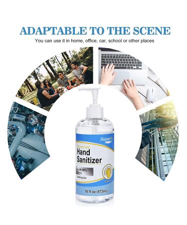 Superfy Moisturizing Hand Sanitizer Gel with Pump - 16 fl.oz, Pack of 4 - Buy Online on GoSupps.com