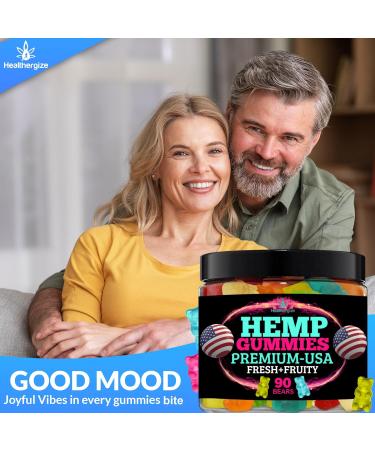 Hemp Gummies for Relaxation and Rest-Natural Hemp Oil Gummies, Fresh Fruity Flavors Tasty Relief-Made in USA-High Potency Gummy Edibles-Extra Strength 90 Bears - Buy Online on GoSupps.com