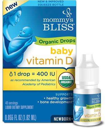 Organic Baby Vitamin D Drops for Healthy Growth, Bone Development, and Immunity - 45 Servings, 0.055 Ounce (Pack of 4) - Buy Online on GoSupps.com