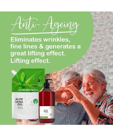 B.O.T Cosmetic & Wellness 100% Bio Aloe Vera Gel - Organic Moisturizer & Skin Regenerator for After Sun & Shave | 1L | Cruelty-Free - Buy Online on GoSupps.com