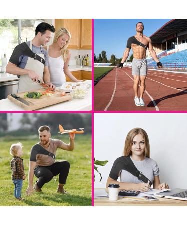 Shoulder Brace for Men and Women - Rotator Cuff Support with Soft Underarm Pad | Pain Relief & Compression Sleeve for Shoulder Injury - Buy Online on GoSupps.com
