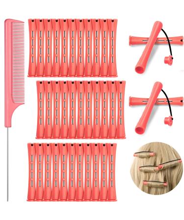 36 Pieces Cold Wave Rod Hair Perm Rods Hair Rollers Perming Rods Curlers with Steel Rat Tail Comb for Hairdressing Styling (Pink 0.51 Inch) 37 Piece Set Pink - Buy Online on GoSupps.com