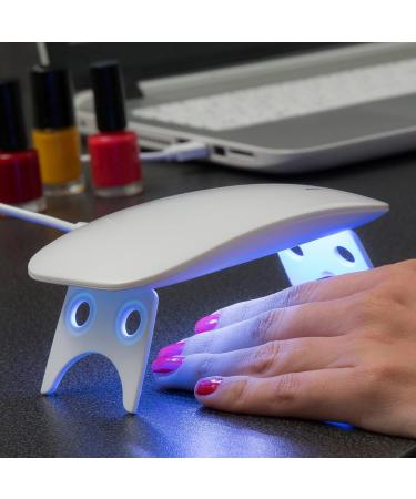 Innovagoods Mini LED UV Nail Lamp - Quick-Drying Compact 5W 6 Dual LED Foldable Stand White - Perfect for Home & Travel - Buy Online on GoSupps.com