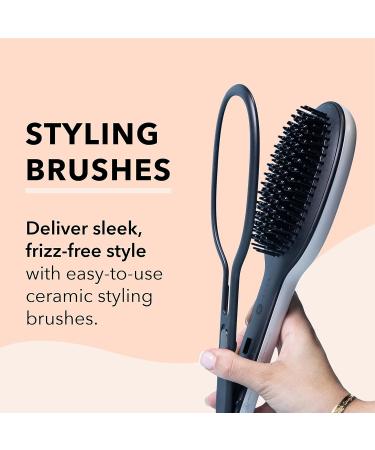 InStyler Freestyle Max 1” (White) 2-in-1 Styling Tool, Heated Round Brush with Straightening Iron - Volumize, Straighten, Wave or Curl All Hair Types with Cool Tip Ionic Bristles & 4 Heat Settings - Buy Online on GoSupps.com