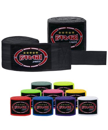 Farabi Sports Children & Adults Boxing Hand Wraps Gym Fitness Workout Hand Wraps Boxing Sparring Hand Wraps Kids (2.50 Meters) Black - Buy Online on GoSupps.com