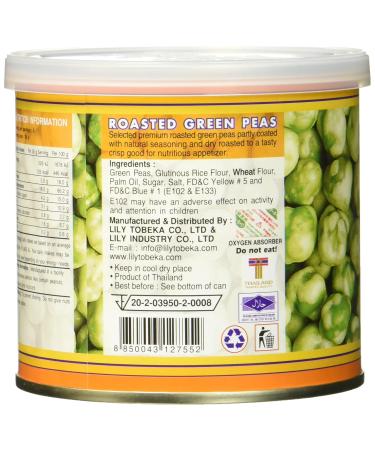 Khao Shong Roasted Green Peas with Wasabi - Crispy Low-Fat Snack 140g Can | Medium Sharpness Perfect Nut Alternative - Buy Online on GoSupps.com