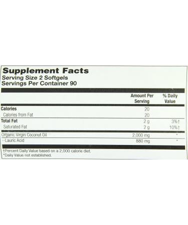 Health From The Sun Coconut Oil 180 Vegetarian Softgels | Organic & Non-GMO - Buy Online on GoSupps.com