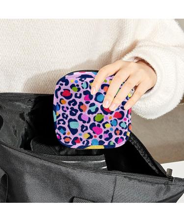 Colorful Leopard Print Menstrual Cup Pouch | Sanitary Napkin Storage Bag | Nursing Pad Holder | Tampon Bags | Feminine Product Pouches | Portable Period Kit Bag - Color 4 - Buy Online on GoSupps.com