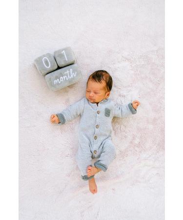 Pearhead Baby Plush Age Blocks - Set of 3 Gray Blocks for Photo Sharing Milestones - Buy Online on GoSupps.com