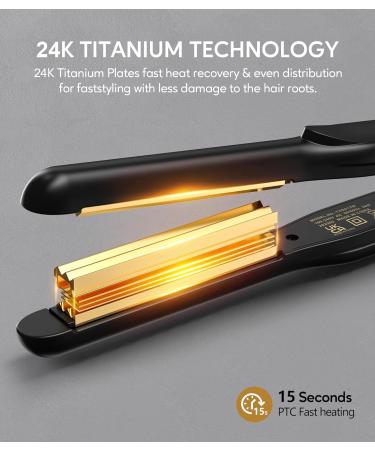 Terviiix 24K Titanium Pencil Hair Crimper - Mini Crimping Iron for Maximum Root Volume - Travel-Ready Dual Voltage 1/2 Inch - Buy Online on GoSupps.com